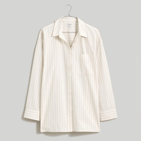 Madewell Signature Poplin Oversized Shirt in Stripe - Picture 5 of 9